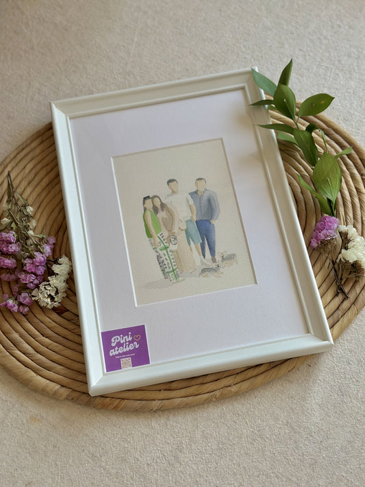 Aguarela Personalizada Família