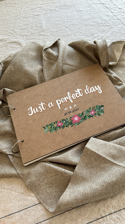 Personalized hand-painted wedding album / guest book