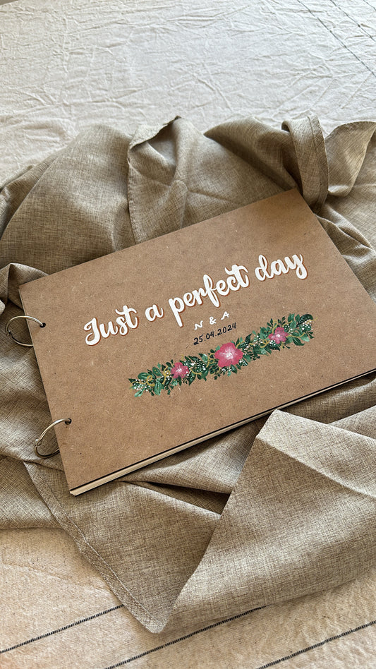 Álbum de casamento / Livro de honra personalizado pintado à mão